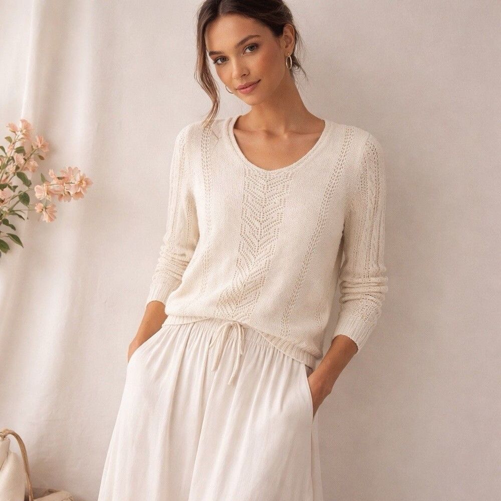 Vintage Petite Sophisticate Angora Cable Sweater S - Picture 2 of 8